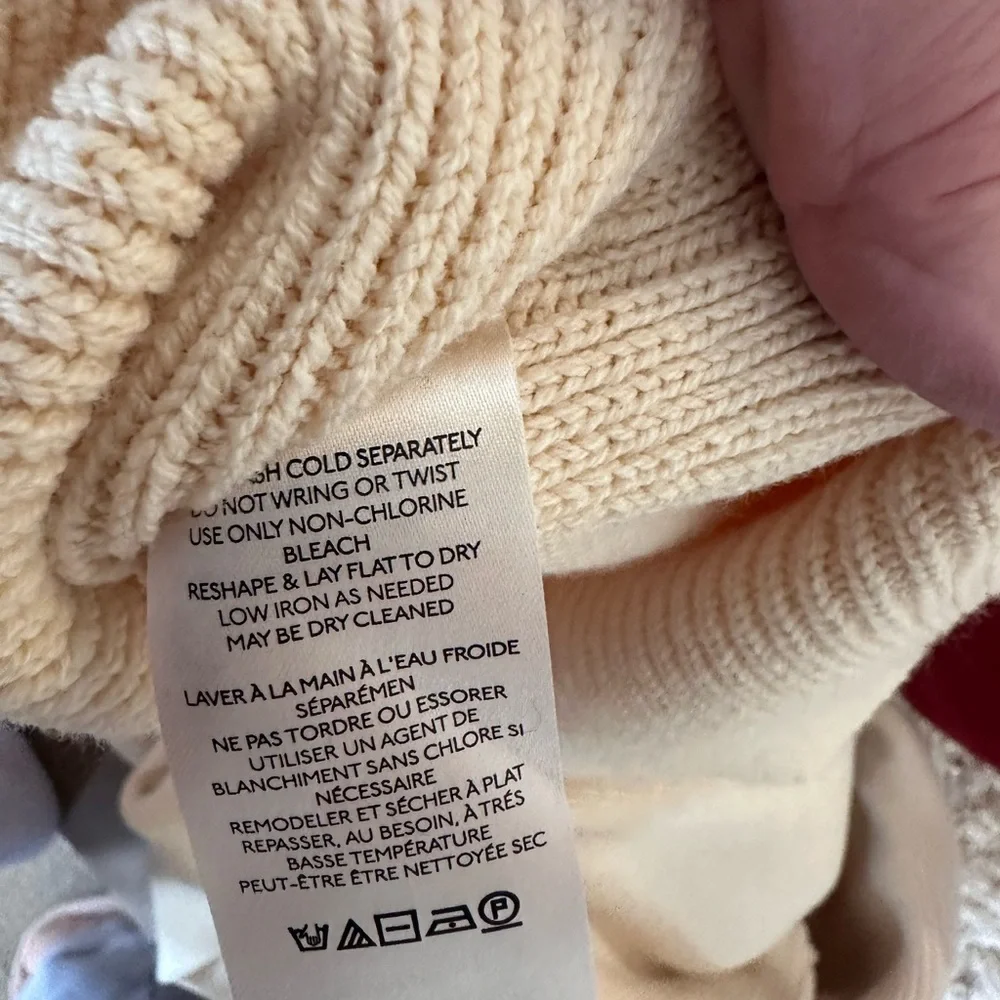 FREE PEOPLE Soft Cream Chunky Crew Neck Sweater - NWT  MSRP $128 Size M - Picture 6 of 7